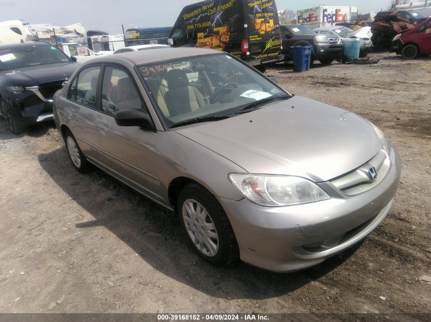 2HGES16595H615398 | 2005 HONDA CIVIC