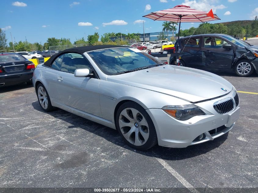 WBAEK73445B324231 | 2005 BMW 645CI