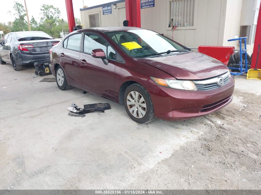 19XFB2F54CE098092 | 2012 HONDA CIVIC